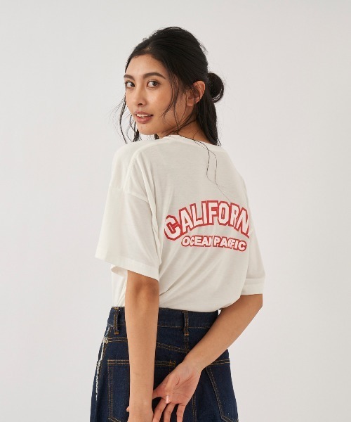 Ocean Pacific（オーシャンパシフィック）の「【OP:オーピー】レディース半袖UVTシャツ　水陸両用　バックプリント（Tシャツ/カットソー・レディース・ラベンダー/ピンク/ホワイト/レッド/ブラック・LARGE/MEDIUM/X-LARGE）」の2枚目の写真