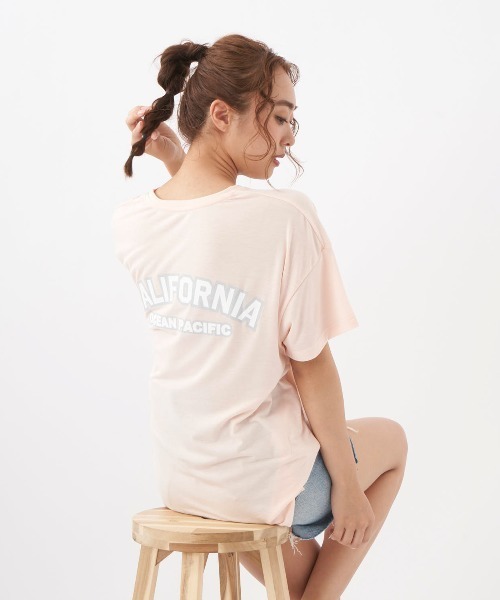 Ocean Pacific（オーシャンパシフィック）の「【OP:オーピー】レディース半袖UVTシャツ　水陸両用　バックプリント（Tシャツ/カットソー・レディース・ラベンダー/ピンク/ホワイト/レッド/ブラック・LARGE/MEDIUM/X-LARGE）」の5枚目の写真