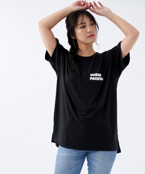 Ocean Pacific（オーシャンパシフィック）の「【OP:オーピー】レディース半袖UVTシャツ　水陸両用　バックプリント（Tシャツ/カットソー・レディース・ラベンダー/ピンク/ホワイト/レッド/ブラック・LARGE/MEDIUM/X-LARGE）」の3枚目の写真