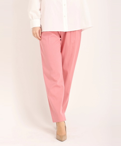 STRAWBERRY-FIELDS（ストロベリーフィールズ）の「サスティナドライ　パンツ（スラックス・レディース・グリーン/オフホワイト/ネイビー/ピンク/ブラック/ブルー/キャメル・1/2）」の7枚目の写真