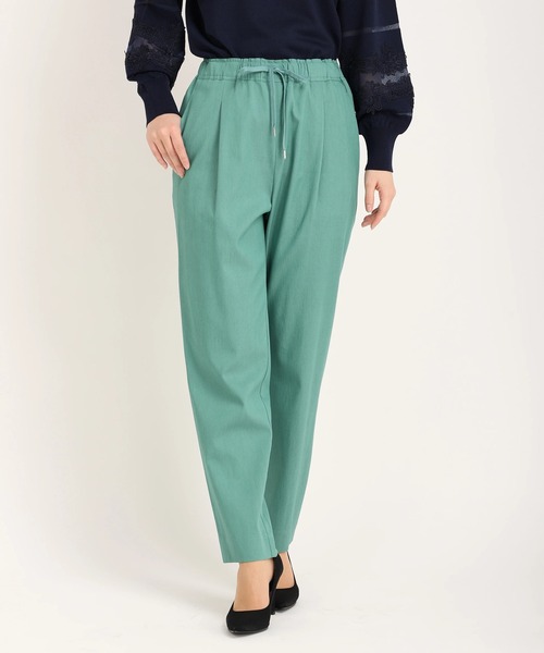 STRAWBERRY-FIELDS（ストロベリーフィールズ）の「サスティナドライ　パンツ（スラックス・レディース・グリーン/オフホワイト/ネイビー/ピンク/ブラック/ブルー/キャメル・1/2）」の4枚目の写真