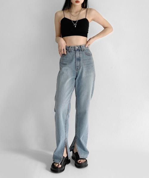 LVEU.(ラブユ.)の「【LVEU.】バックデザインカップ付きキャミソール(ブラトップ) / トップス インナー ブラトップ キャミソール カップ付 パット リブ ニット デザインブラ ブラック(キャミソール・レディース・ブラック/ホワイト/グレー・FREE)」の20枚目の写真