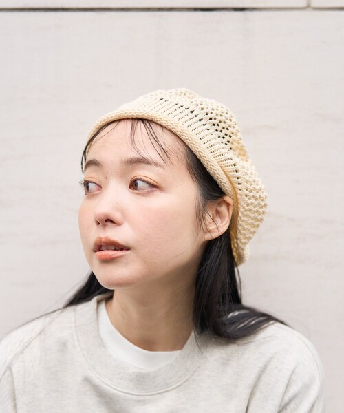 FREAK'S STORE（フリークスストア）の「透かし編みサマーコットンベレー帽（ハンチング/ベレー帽・レディース・オレンジ/ナチュラル/ブラック・ONE SIZE）」の12枚目の写真