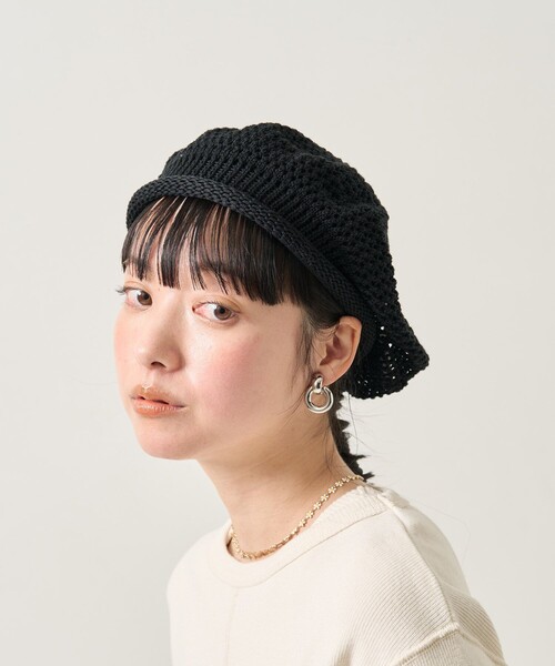 FREAK'S STORE（フリークスストア）の「透かし編みサマーコットンベレー帽（ハンチング/ベレー帽・レディース・オレンジ/ナチュラル/ブラック・ONE SIZE）」の5枚目の写真