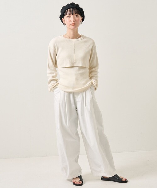 FREAK'S STORE（フリークスストア）の「透かし編みサマーコットンベレー帽（ハンチング/ベレー帽・レディース・オレンジ/ナチュラル/ブラック・ONE SIZE）」の9枚目の写真