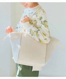 Live in comfort | リブ　イン　コンフォート　内側にミモザが咲き誇る　やわらか素材のトートバッグ〈アイボリー〉(トートバッグ)