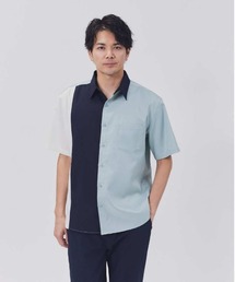 PLUS ONE | 【PLUS ONE】サラサラ切替え半袖シャツ(シャツ/ブラウス)
