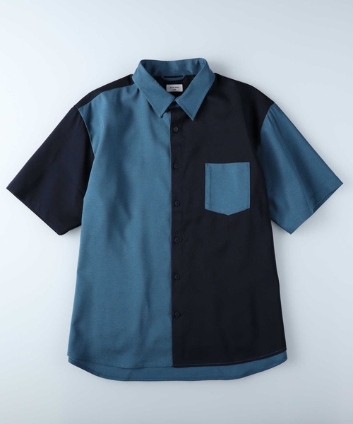 PLUS ONE（プラスワン）の「【接触冷感】【PLUS ONE】サラサラ切替え半袖シャツ（シャツ/ブラウス・メンズ・ホワイト×カーキブラウン/ケリーグリーン/チャコールグレー×ブラック/ホワイト×ネイビー/グレー×ホワイト/ネイビー・M/XL/L/S）」の12枚目の写真