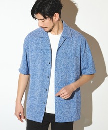 スラブツイルオープンカラーシャツ