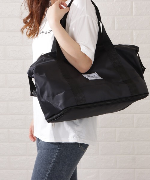 Lace Ladies(レースレディース)の「ビッグサイズ拡張トラベルバッグ(ボストンバッグ・レディース・ブラック/グレー/ピンク/ブルー・FREE)」の14枚目の写真