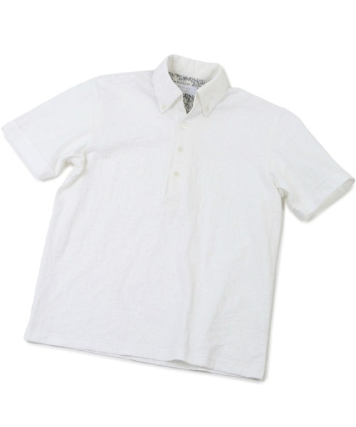 MEN'S BIGI(メンズビギ)の「【COOL MAX】リンクスジャカードフラワー柄ポロシャツ(ポロシャツ・メンズ・ネイビー/グリーン/ホワイト・01/02/03)」の2枚目の写真