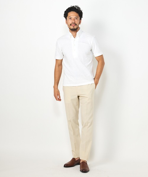 MEN'S BIGI(メンズビギ)の「【COOL MAX】リンクスジャカードフラワー柄ポロシャツ(ポロシャツ・メンズ・ネイビー/グリーン/ホワイト・01/02/03)」の18枚目の写真