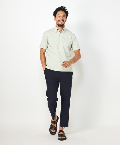 MEN'S BIGI(メンズビギ)の「【COOL MAX】リンクスジャカードフラワー柄ポロシャツ(ポロシャツ・メンズ・ネイビー/グリーン/ホワイト・01/02/03)」の15枚目の写真