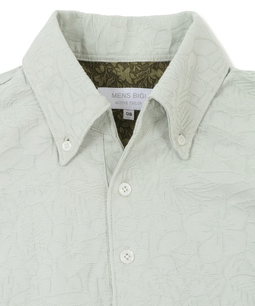 MEN'S BIGI(メンズビギ)の「【COOL MAX】リンクスジャカードフラワー柄ポロシャツ(ポロシャツ・メンズ・ネイビー/グリーン/ホワイト・01/02/03)」の19枚目の写真