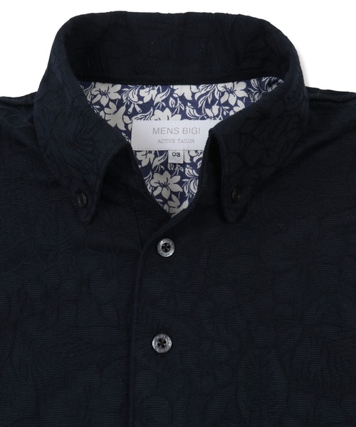 MEN'S BIGI(メンズビギ)の「【COOL MAX】リンクスジャカードフラワー柄ポロシャツ(ポロシャツ・メンズ・ネイビー/グリーン/ホワイト・01/02/03)」の22枚目の写真