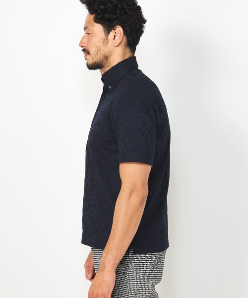 MEN'S BIGI(メンズビギ)の「【COOL MAX】リンクスジャカードフラワー柄ポロシャツ(ポロシャツ・メンズ・ネイビー/グリーン/ホワイト・01/02/03)」の10枚目の写真