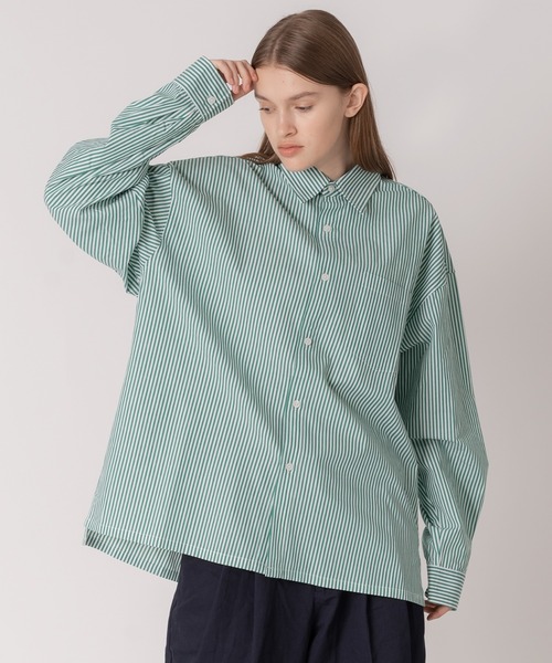 ONCILY(オンシェリー)の「BROADCLOTH LOOSE SHIRT / ルーズブロードシャツ(シャツ/ブラウス・メンズ・グリーン/オフホワイト/ライトブルー/ブルー・MEDIUM/LARGE)」の3枚目の写真