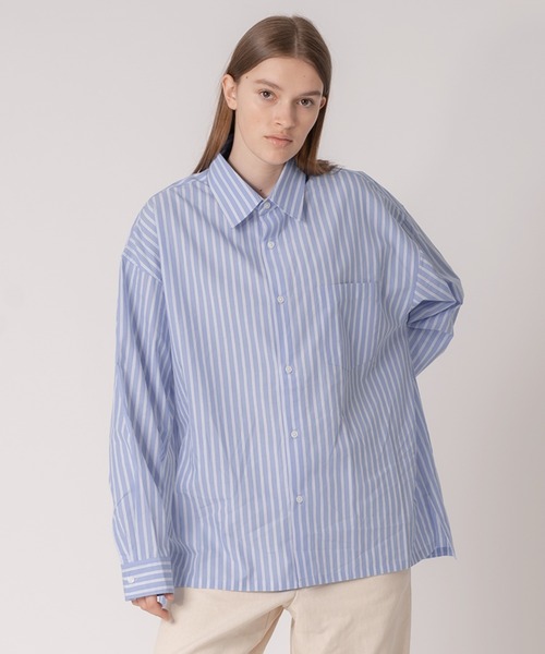 ONCILY(オンシェリー)の「BROADCLOTH LOOSE SHIRT / ルーズブロードシャツ(シャツ/ブラウス・メンズ・グリーン/オフホワイト/ライトブルー/ブルー・MEDIUM/LARGE)」の4枚目の写真