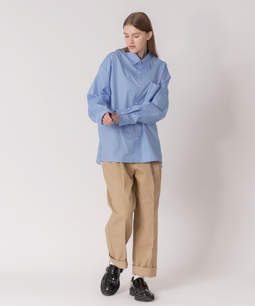 ONCILY(オンシェリー)の「BROADCLOTH LOOSE SHIRT / ルーズブロードシャツ(シャツ/ブラウス・メンズ・グリーン/オフホワイト/ライトブルー/ブルー・MEDIUM/LARGE)」の22枚目の写真