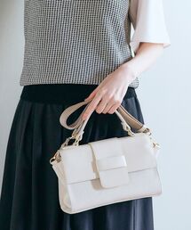 grove | 【収納力抜群】フラップハンドルワイドテープショルダーバッグ【2WAY】(ショルダーバッグ)