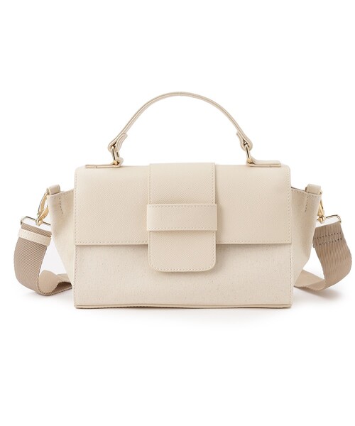 grove（グローブ）の「◆【収納力◎】フラップハンドルワイドテープショルダーバッグ【2WAY】（ショルダーバッグ・レディース・アイボリー/ブラック/グレー・00）」の5枚目の写真