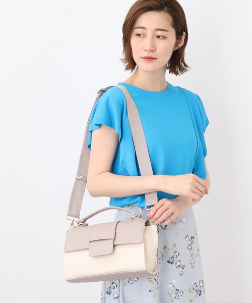 grove（グローブ）の「◆【収納力◎】フラップハンドルワイドテープショルダーバッグ【2WAY】（ショルダーバッグ・レディース・アイボリー/ブラック/グレー・00）」の6枚目の写真
