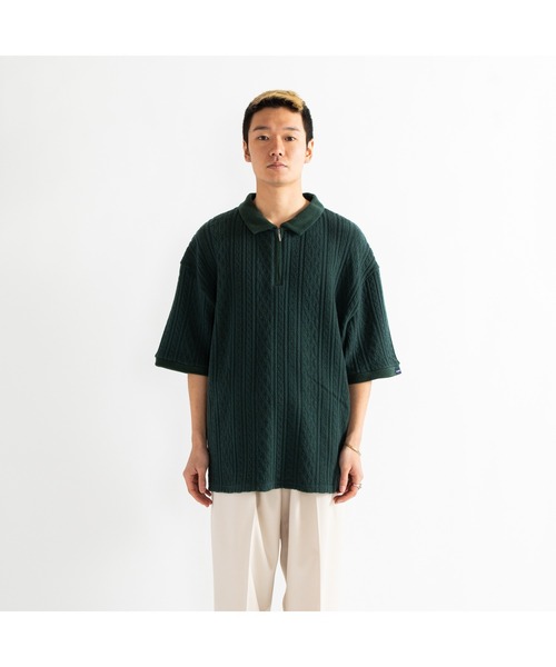 APPLEBUM（アップルバム）の「Zip Polo Shirt（ポロシャツ・メンズ・グリーン/ネイビー・MEDIUM/LARGE/X-LARGE）」の7枚目の写真