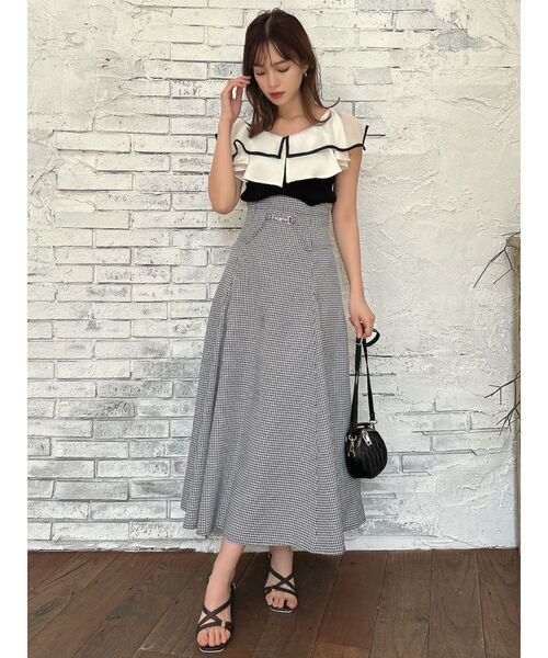 dazzlin（ダズリン）の「レイヤードパイピングノースリトップス（ニット/セーター・レディース・ピンク/ブラック/オフホワイト/ブルー・FREE）」の10枚目の写真