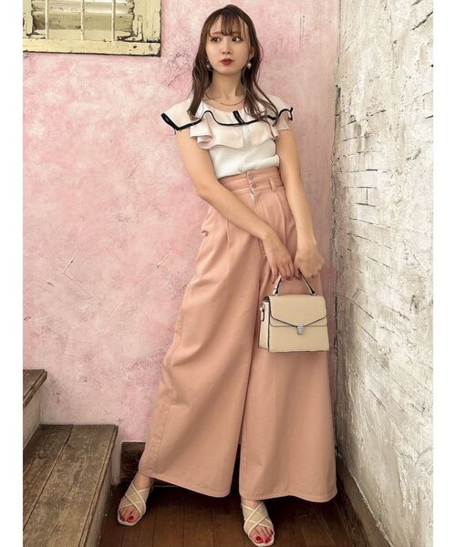 dazzlin（ダズリン）の「レイヤードパイピングノースリトップス（ニット/セーター・レディース・ピンク/ブラック/オフホワイト/ブルー・FREE）」の19枚目の写真