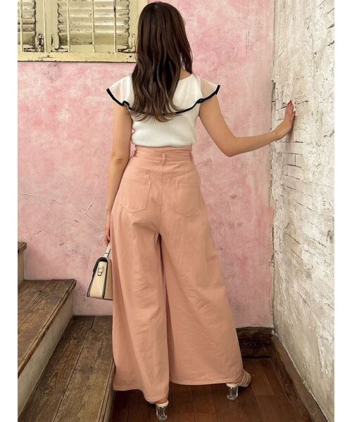 dazzlin（ダズリン）の「レイヤードパイピングノースリトップス（ニット/セーター・レディース・ピンク/ブラック/オフホワイト/ブルー・FREE）」の20枚目の写真