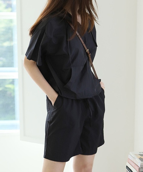 DAY CLOSET（デイ クローゼット）の「レディース アノラックパーカー+ショートパンツ 上下2点セット（パーカー・レディース・ホワイト/グレー/ブラック・ONE SIZE）」の7枚目の写真