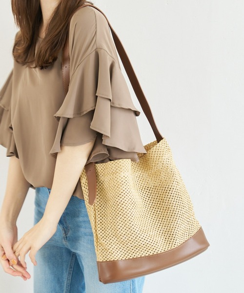 a:mure（アミュール）の「メッシュショルダーバッグ（ハンドバッグ・レディース・ブラック/ブラウン/ホワイト・FREE）」の3枚目の写真