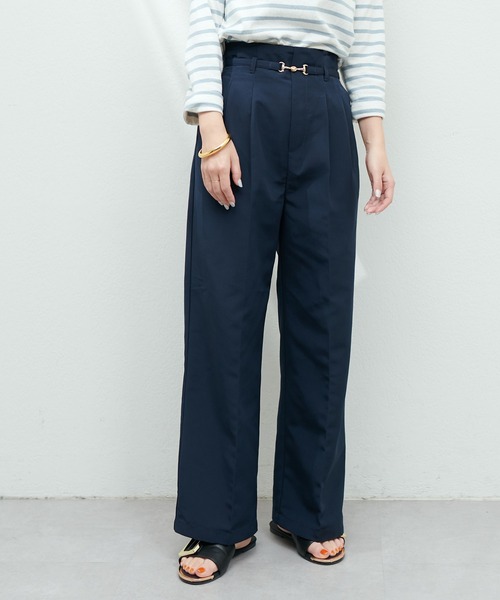 あぢゅ natural couture ウエストリボンタックパンツ セール】ウエストリボンタックパンツ（その他パンツ）｜natural