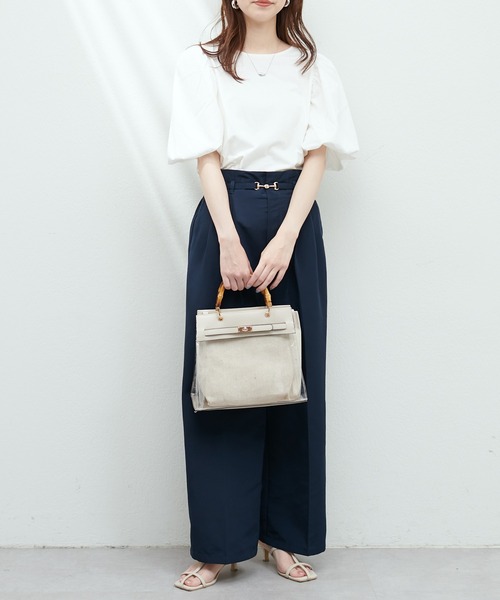 あぢゅ natural couture ウエストリボンタックパンツ natural couture｜ウエストリボンタックパンツ | Rakuten
