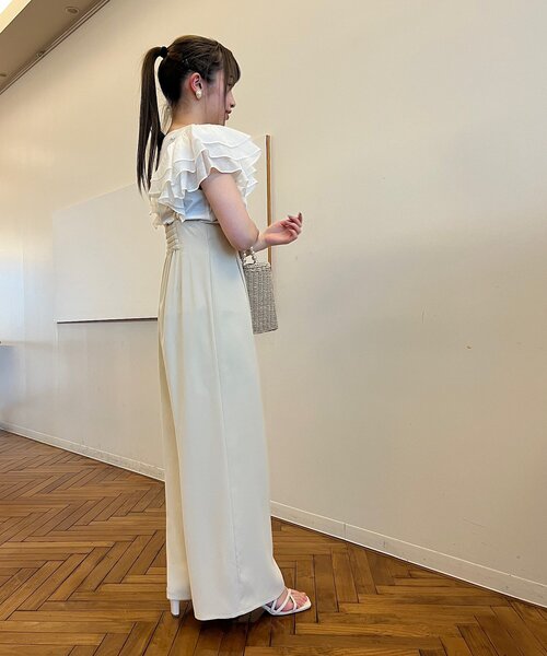 couture brooch（クチュールブローチ）の「◆【大人可愛い華盛りデザイン】シアーラッフルスリーブTシャツ（Tシャツ/カットソー・レディース・カーキ/オフホワイト/ブラック・36/38/40/42）」の8枚目の写真