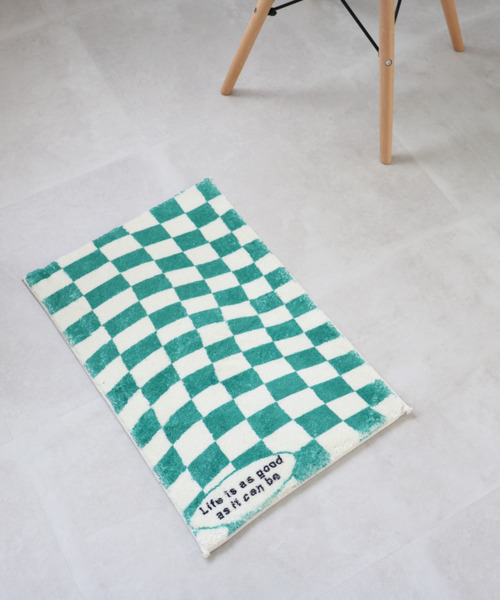 Opt!（オプト）の「〈Opt!/オプト〉Floor Mat Checker/フロアマット チェッカー（ラグ/マット・レディース・ブルー/グリーン/ブラック・ONE SIZE）」の2枚目の写真