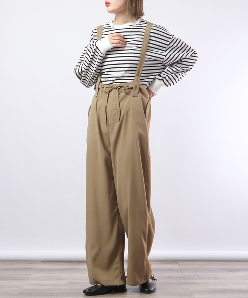 terrace(テラス)の「terrace ポリツイルワークサロペット(サロペット/オーバーオール・レディース・カーキ・M)」の1枚目の写真