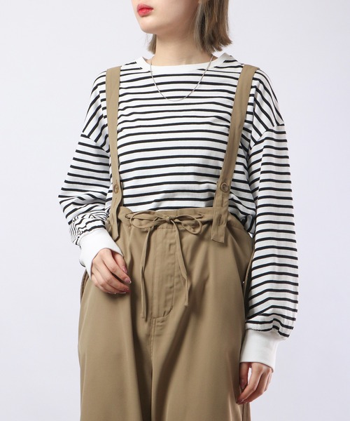 terrace(テラス)の「terrace ポリツイルワークサロペット(サロペット/オーバーオール・レディース・カーキ・M)」の4枚目の写真