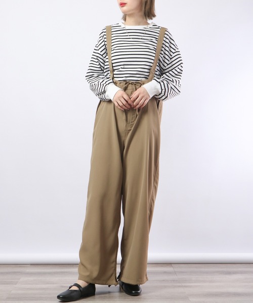 terrace(テラス)の「terrace ポリツイルワークサロペット(サロペット/オーバーオール・レディース・カーキ・M)」の5枚目の写真