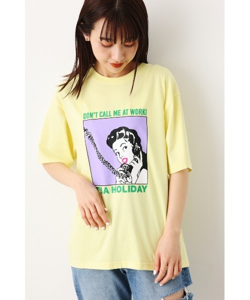 RODEO CROWNS WIDE BOWL（ロデオクラウンズワイドボウル）の「HOLIDAY LADY Tシャツ（Tシャツ/カットソー・レディース・ホワイト/ライトイエロー/ライトピンク・FREE）」の21枚目の写真