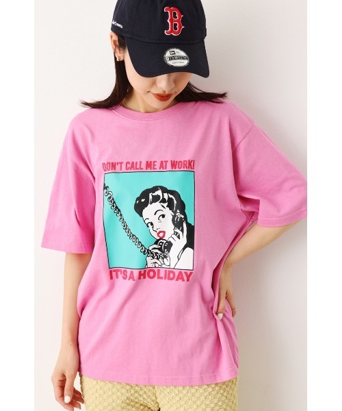 RODEO CROWNS WIDE BOWL（ロデオクラウンズワイドボウル）の「HOLIDAY LADY Tシャツ（Tシャツ/カットソー・レディース・ホワイト/ライトイエロー/ライトピンク・FREE）」の22枚目の写真