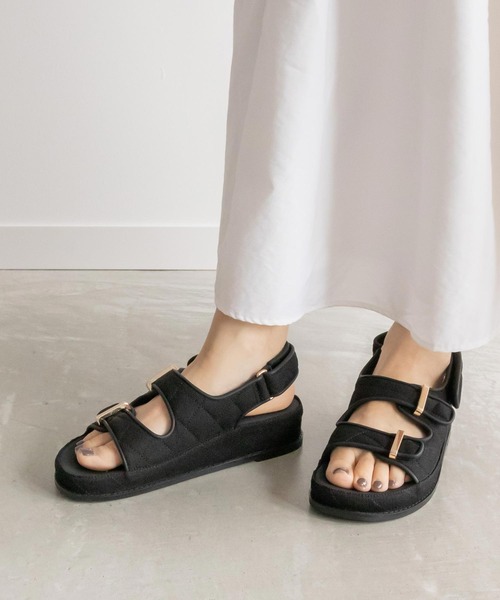 ダブルベルトキルティングサンダル