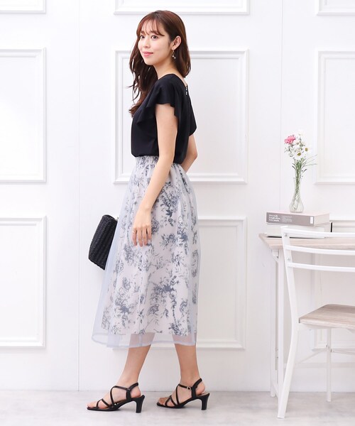 couture brooch(クチュールブローチ)の「◆【UV/アンチピリング/接触冷感】フリル袖はしごパール調ニットトップス(ニット/セーター・レディース・ブラック/ブラウン系/ピンク系・38/42)」の10枚目の写真