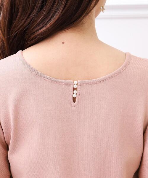 couture brooch(クチュールブローチ)の「◆【UV/アンチピリング/接触冷感】フリル袖はしごパール調ニットトップス(ニット/セーター・レディース・ブラック/ブラウン系/ピンク系・38/42)」の9枚目の写真