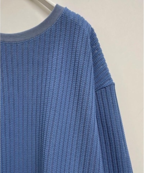 CHIGNON（シニヨン）の「CHIGNON スポンジストライププルオーバー（Tシャツ/カットソー・レディース・ブルー/ブラック/ベージュ・FREE）」の7枚目の写真