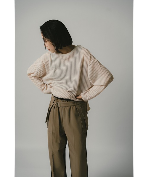 CHIGNON（シニヨン）の「CHIGNON スポンジストライププルオーバー（Tシャツ/カットソー・レディース・ブルー/ブラック/ベージュ・FREE）」の21枚目の写真