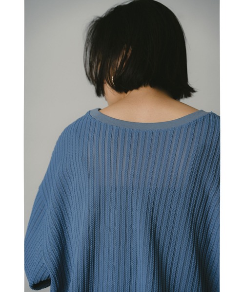 CHIGNON（シニヨン）の「CHIGNON スポンジストライププルオーバー（Tシャツ/カットソー・レディース・ブルー/ブラック/ベージュ・FREE）」の16枚目の写真