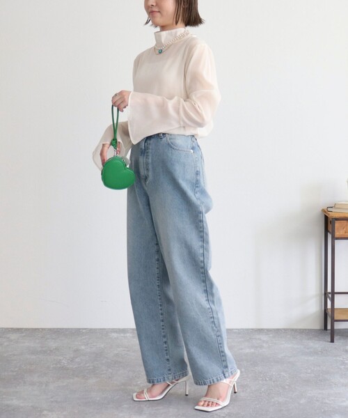 fredy emue(フレディエミュ)の「【オケージョン対応】フレアスリーブシアーブラウス(シャツ/ブラウス・レディース・ライトグレー/ブラック/キナリ・38)」の20枚目の写真