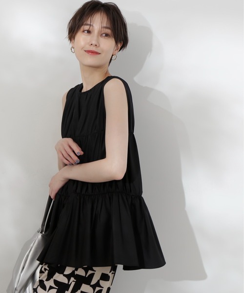 N.（N. Natural Beauty Basic）（エヌエヌナチュラルビューティーベーシック）の「◆タイプライターティアードブラウス（シャツ/ブラウス・レディース・オレンジ/ブラック/オフホワイト・MEDIUM）」の11枚目の写真