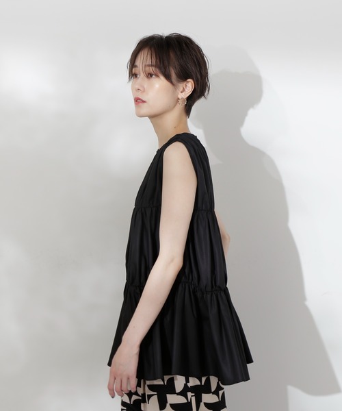 N.（N. Natural Beauty Basic）（エヌエヌナチュラルビューティーベーシック）の「◆タイプライターティアードブラウス（シャツ/ブラウス・レディース・オレンジ/ブラック/オフホワイト・MEDIUM）」の17枚目の写真